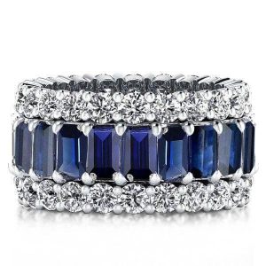 Eternity band - Italo Blue Sapphire Eternity Wedding Band For Women Anniversary Ring, Apparel & Accessories, Italo jewelry - Online Catalog