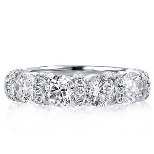 anniversary band - Four-Stone Wedding Band(3.25 CT. TW.), Italo jewelry - Online Catalog