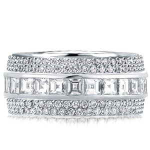 Eternity band - Multi Row Eternity Asscher Wedding Band(4.55 CT. TW.), Apparel & Accessories, Italo jewelry - Online Catalog