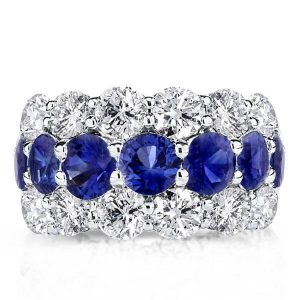 Eternity band - Triple Row Eternity Round Created Sapphire Wedding Band, Apparel & Accessories, Italo jewelry - Online Catalog