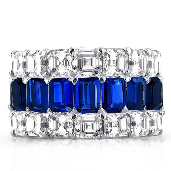 Eternity band - Triple Row Eternity Created Sapphire Wedding Band, Italo jewelry - Online Catalog