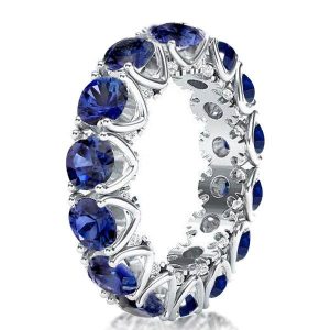 Eternity band - Italo Blue Sapphire Band Ring Eternity Wedding Band For Women, Apparel & Accessories, Italo jewelry - Online Catalog
