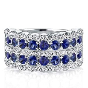 anniversary band - Multi Row Half Eternity Wedding Band(3.65 CT. TW), Italo jewelry - Online Catalog