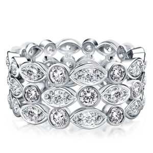 Eternity band - Italo Bezel Setting Multi Row Eternity Wedding Band For Women, Apparel & Accessories, Italo jewelry - Online Catalog