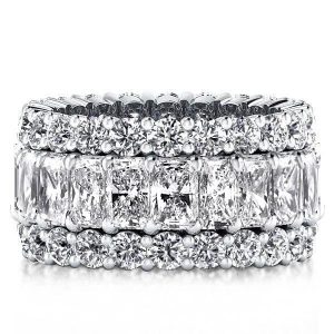 Eternity band - Triple Row Eternity Wedding Band In Sterling Silver Ring, Apparel & Accessories, Italo jewelry - Online Catalog