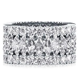 Eternity band - Triple Row Marquise Eterntiy Wedding Band(7.95 CT. TW.), Apparel & Accessories, Italo jewelry - Online Catalog