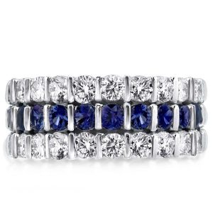 Eternity band - Triple Row Created Sapphire Wedding Band(5.15 CT. TW.), Apparel & Accessories, Italo jewelry - Online Catalog