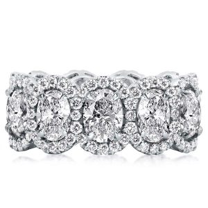Eternity band - Italo Halo Oval Cut Band Ring Eternity Wedding Band For Her, Apparel & Accessories, Italo jewelry - Online Catalog