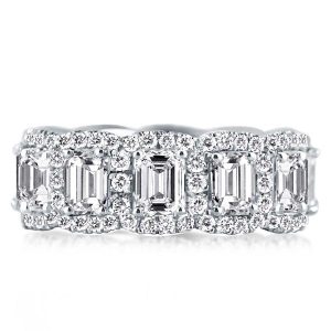 Eternity band - Halo Emerald Eterntiy Wedding Band(6.55 CT. TW.), Apparel & Accessories, Italo jewelry - Online Catalog
