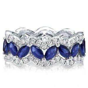 Eternity band - Marquise Wave Created Sapphire Wedding Band (5.42 CT. TW.), Apparel & Accessories, Italo jewelry - Online Catalog