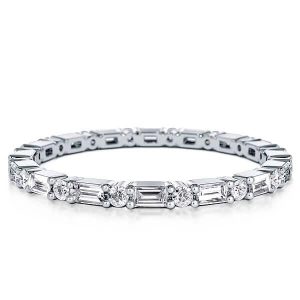 Eternity band - Dainty Baguette Eternity Wedding Band In Sterling Silver, Apparel & Accessories, Italo jewelry - Online Catalog