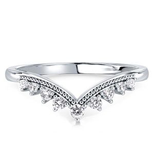 anniversary band - Milgrain Chevron Wedding Band Ring, Italo jewelry - Online Catalog