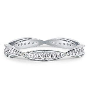 Eternity band - Twist Milgrain Eternity Women Wedding Band, Apparel & Accessories, Italo jewelry - Online Catalog