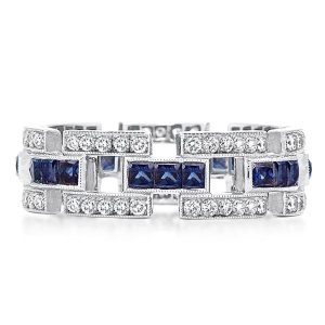 Eternity band - Milgrain Unregular Design Round & Asscher Wedding Band, Apparel & Accessories, Italo jewelry - Online Catalog