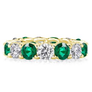 Eternity band - Golden Round Cut Green Eternity Band, Italo jewelry - Online Catalog
