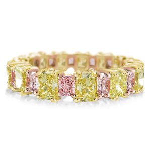 eternity band - Pink & Yellow Radiant Cut Wedding Band, Italo jewelry - Online Catalog