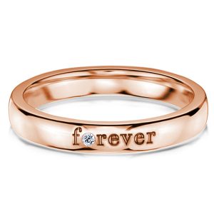 Classic band - Rose Gold Round Cut Forever Wedding Band, Italo jewelry - Online Catalog