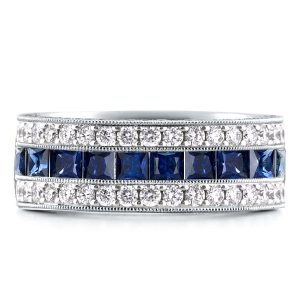 anniversary band - Milgrain Triple Row Wedding Band, Italo jewelry - Online Catalog