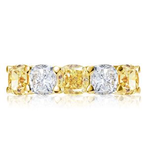 classic band - Golden Yellow Cushion Cut Wedding Band, Italo jewelry - Online Catalog