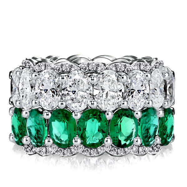 Eternity band - Double Row Oval Halo Eternity Wedding Band, Italo jewelry - Online Catalog