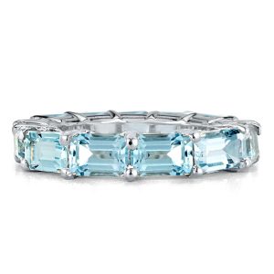 Eternity band - Aquamarine Emerald Eternity Wedding Band, Apparel & Accessories, Italo jewelry - Online Catalog