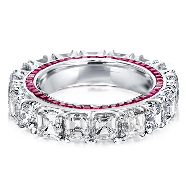 Eternity band - Eternity Asscher Cut White Sapphire Wedding Band, Apparel & Accessories, Italo jewelry - Online Catalog