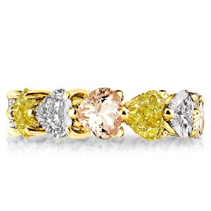 Eternity band - Champagne & Yellow Topaz Heart Cut Eternity Wedding Band, Apparel & Accessories, Italo jewelry - Online Catalog