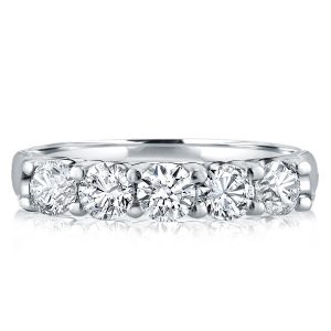 anniversary band - Five Stone Half Eternity Wedding Band, Italo jewelry - Online Catalog