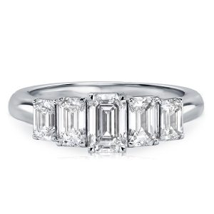Anniversary band - Five Stone Emerald Wedding Band, Wedding Bands - Apparel & Accessories, Italo jewelry - Online Catalog