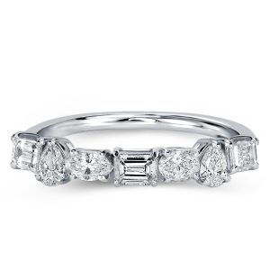 Anniversary band - Mixed Shape Half Eternity Wedding Band, Italo jewelry - Online Catalog