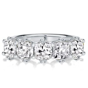 Anniversary band - Five Stone Cushion Cut Wedding Band, Wedding Bands - Apparel & Accessories, Italo jewelry - Online Catalog