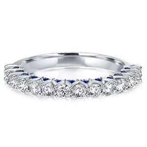 anniversary band - Half Eternity Hidden Sapphire Wedding Band, Italo jewelry - Online Catalog