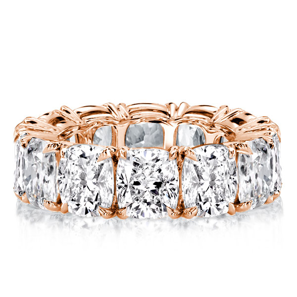 eternity band - Rose Gold Cushion Cut Eternity Wedding Band, Italo jewelry - Online Catalog