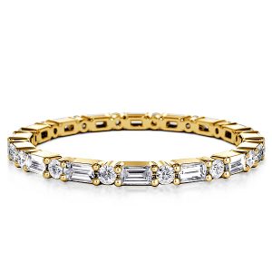 Eternity band - Italo Baguette Cut Eternity Wedding Band Dainty Wedding Band, Apparel & Accessories, Italo jewelry - Online Catalog