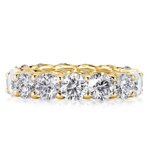 eternity band - Italo Golden U-prong White Sapphire Eternity Band For Women, Italo jewelry - Online Catalog