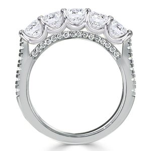 anniversary band - Italo Five Stone Half Eternity Band Wedding Band For Women, Italo jewelry - Online Catalog