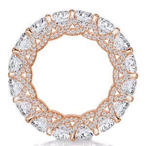 Eternity band - Rose Gold Eternity Cross Prong Round Cut Wedding Band, Apparel & Accessories, Italo jewelry - Online Catalog