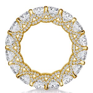 Eternity band - Golden Eternity Cross Prong Round Cut Wedding Band, Apparel & Accessories, Italo jewelry - Online Catalog