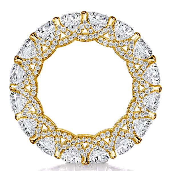Eternity band - Golden Eternity Cross Prong Round Cut Wedding Band, Apparel & Accessories, Italo jewelry - Online Catalog