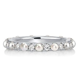 Eternity band - Italo Eternity Pearl Wedding Band For Women, Apparel & Accessories, Italo jewelry - Online Catalog