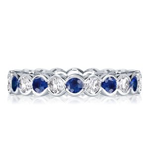 Eternity band - Alternating White & Blue Sapphire Eternity Wedding Band, Apparel & Accessories, Italo jewelry - Online Catalog