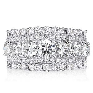 anniversary band - Italo Multi Row Half Eternity Wedding Band Anniversary Ring, Italo jewelry - Online Catalog