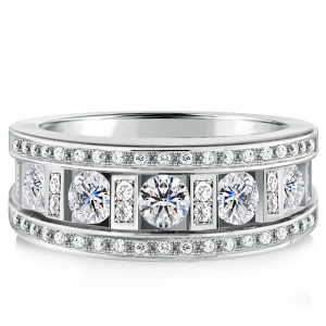 eternity band - Multi Row Round Cut Eternity Wedding Band Promise Ring, Italo jewelry - Online Catalog