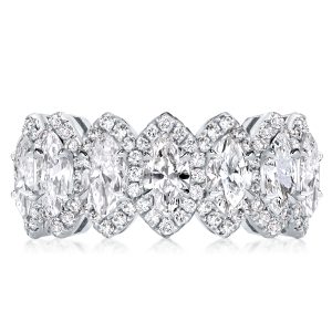 Eternity band - Halo Marquise Cut Eternity Wedding Band For Women In SIlver, Apparel & Accessories, Italo jewelry - Online Catalog