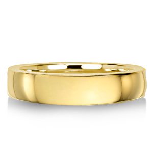anniversary band - 4MM Yellow Gold Flat Wedding Band For Women, Italo jewelry - Online Catalog