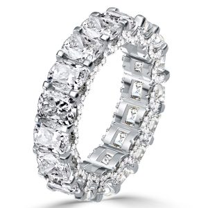 Eternity band - Italo Cushion Cut White Sapphire Eternity Wedding Band, Apparel & Accessories, Italo jewelry - Online Catalog