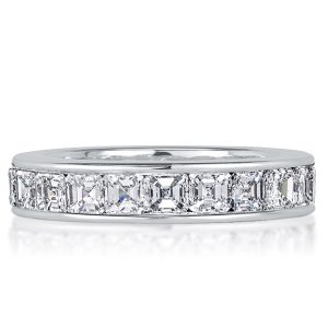 eternity band - Asscher Cut White Sapphire Eternity Wedding Band For Women, Italo jewelry - Online Catalog