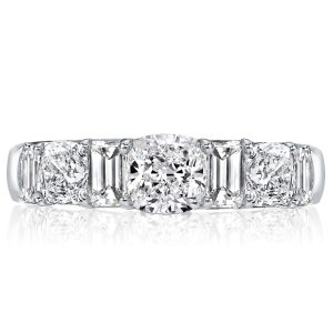 Anniversary band - Italo Cushion & Emerald Cut Half Eternity Engagement Ring, Italo jewelry - Online Catalog
