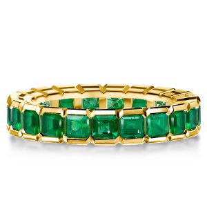 eternity band - Golden Asscher Cut Emerald Color Eternity Wedding Band, Italo jewelry - Online Catalog
