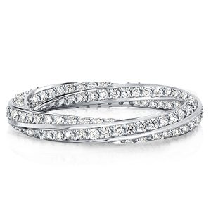 eternity band - Italo Created White Sapphire Eternity Band For Women Twisted Band Travel Ring, Italo jewelry - Online Catalog